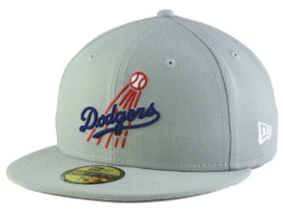 Shop New Era Los Angeles Dodgers Cooperstown 59fifty Cap In Gray
