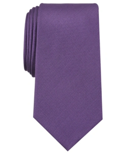 Shop Perry Ellis Men's  Oxford Solid Tie In Plum