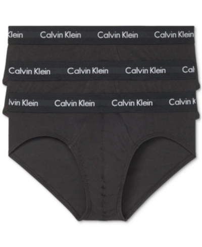 Shop Calvin Klein Men's 3-pack Cotton Stretch Briefs Underwear In Black