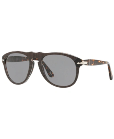 Shop Persol Polarized Sunglasses, Po0649 54 In Grey Prince Of Wales & Havana/polar Grey