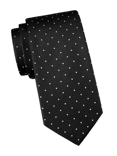 Shop Eton Men's Polka Dot Silk Tie In Black