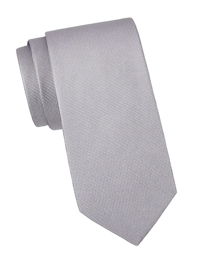 Shop Eton Men's Solid Silk Tie In Grey