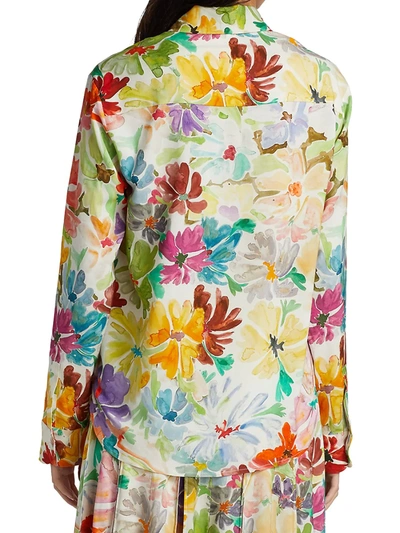 Shop Rosie Assoulin Floral Button-up Shirt In Rainbow