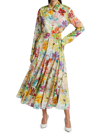 Shop Rosie Assoulin Floral Button-up Shirt In Rainbow