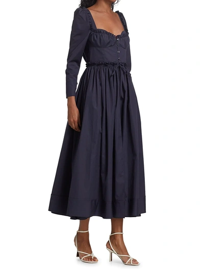 Shop Rosie Assoulin Winter Garden Party Maxi Dress In Navy