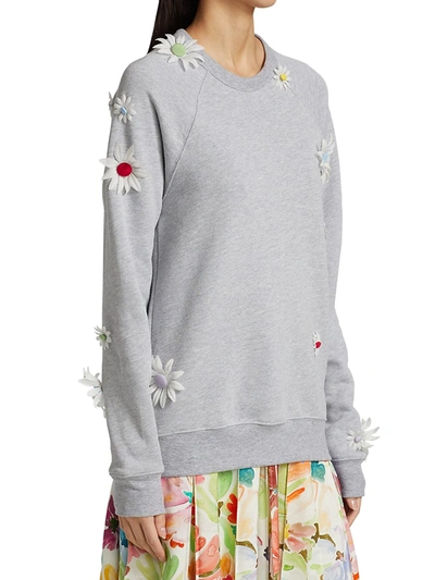 Shop Rosie Assoulin Women's Removable Daisies Sweatshirt In Grey