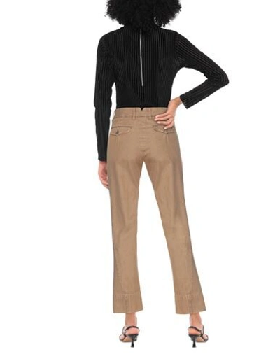 Shop High Woman Jeans Camel Size 4 Cotton In Beige