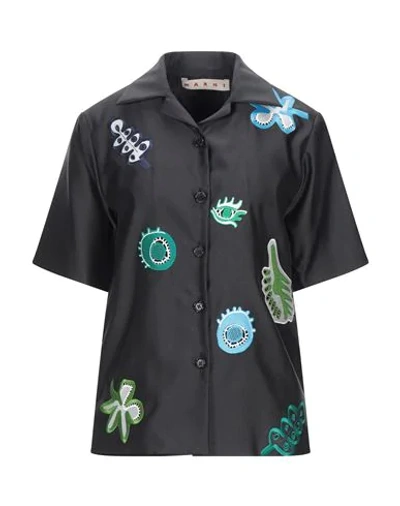 Shop Marni Woman Shirt Black Size 2 Polyester, Silk