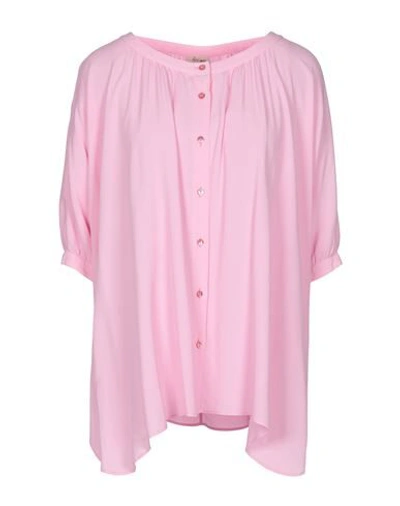 Shop Her Shirt Her Dress Woman Shirt Pink Size S Viscose, Silk