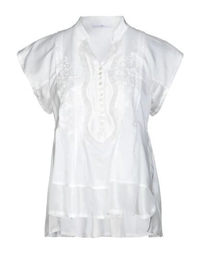 Shop High Woman Blouse White Size 12 Cotton, Silk