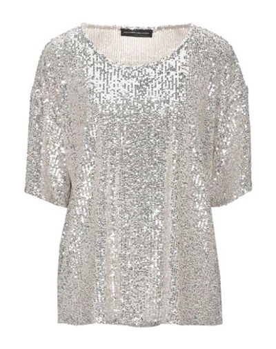 Shop Alessandro Dell'acqua Woman Blouse Silver Size 4 Polyester, Elastane