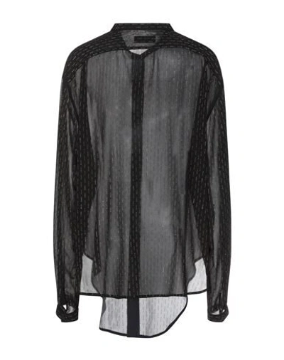 Shop Saint Laurent Woman Shirt Black Size 6 Silk, Metallic Fiber