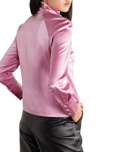 Shop Fleur Du Mal Woman Shirt Pink Size 6 Silk