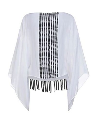 Shop Pierantonio Gaspari Woman Top White Size 10 Silk, Cotton, Polyamide