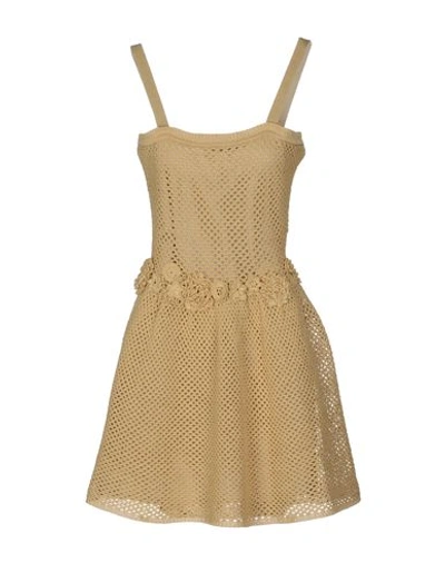 Red Valentino Short Dresses In Sand