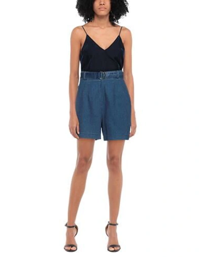 Shop Guess Woman Denim Shorts Blue Size L Cotton, Polyester