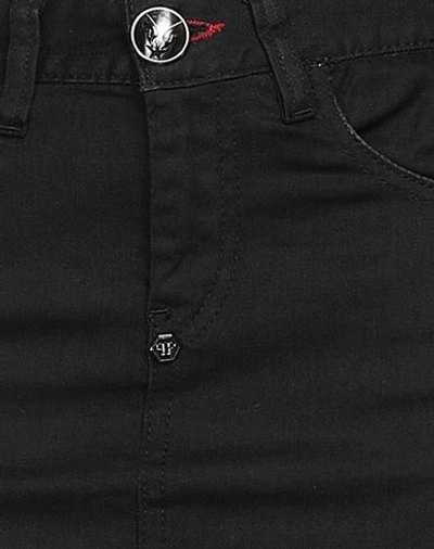 Shop Philipp Plein Denim Skirts In Black