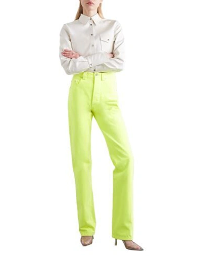Shop Kwaidan Editions Woman Jeans Acid Green Size 8 Cotton