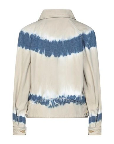Alberta Ferretti Denim Outerwear In Sand