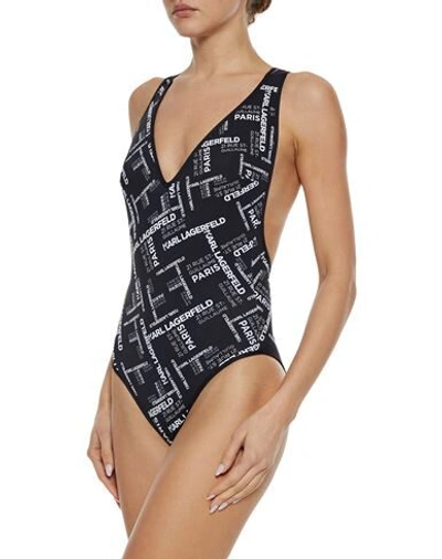 Shop Karl Lagerfeld Woman One-piece Swimsuit Black Size S Polyamide, Elastane