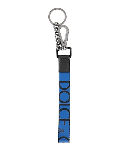 Shop Dolce & Gabbana Key Rings In Bright Blue