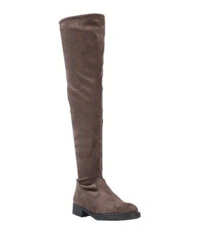 Shop Feeling Knee Boots In Khaki