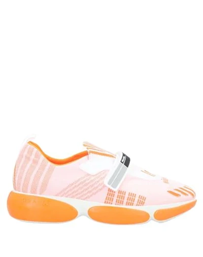 Shop Prada Sneakers In Orange