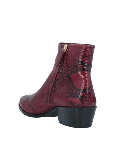 Shop Twinset Woman Ankle Boots Burgundy Size 8 Soft Leather In Red