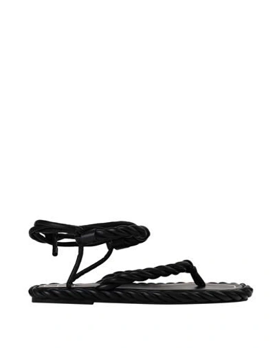 Shop Valentino Garavani Woman Thong Sandal Black Size 5 Soft Leather