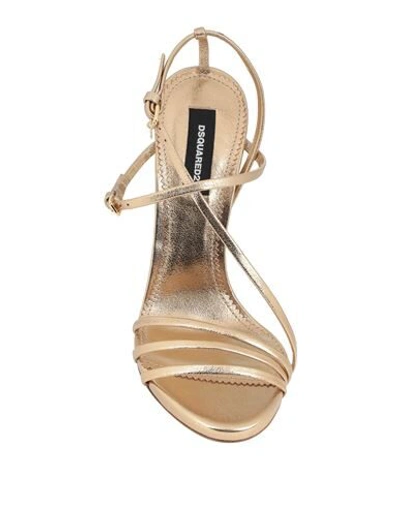 Shop Dsquared2 Woman Sandals Gold Size 6 Soft Leather