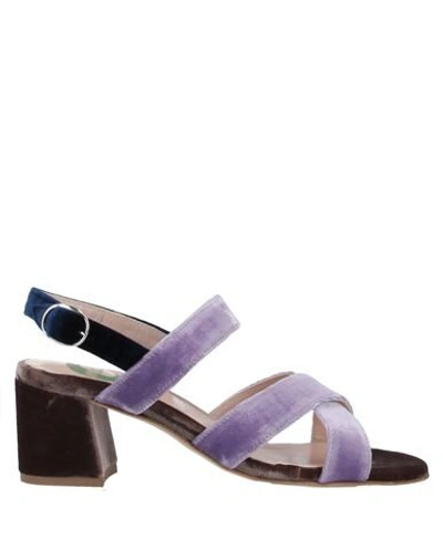 Shop Eloisa Woman Sandals Lilac Size 8 Textile Fibers In Purple