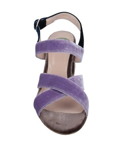 Shop Eloisa Woman Sandals Lilac Size 8 Textile Fibers In Purple