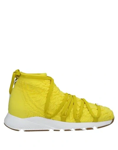 Shop High Woman Sneakers Yellow Size 8 Textile Fibers