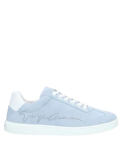 Shop Giorgio Armani Sneakers In Sky Blue