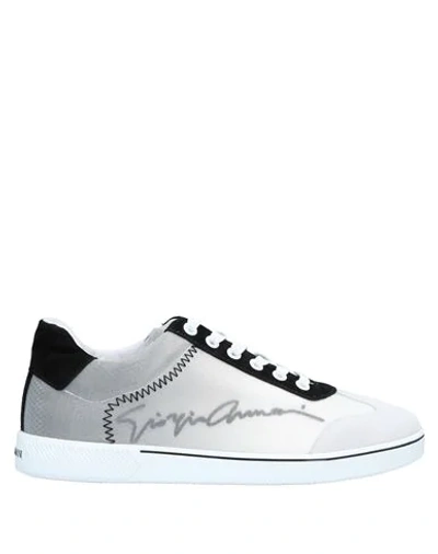 Shop Giorgio Armani Sneakers In Light Grey