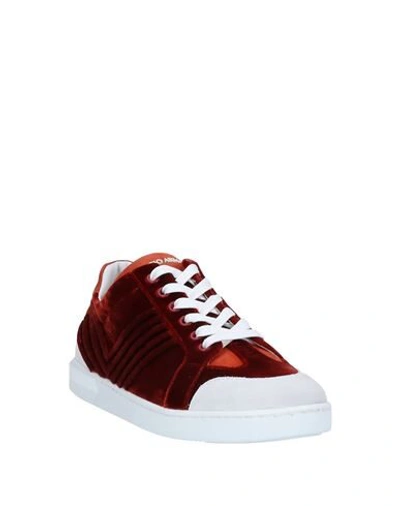Shop Giorgio Armani Sneakers In Maroon