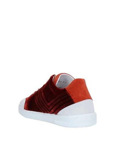 Shop Giorgio Armani Sneakers In Maroon