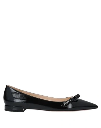 Shop Prada Ballet Flats In Black