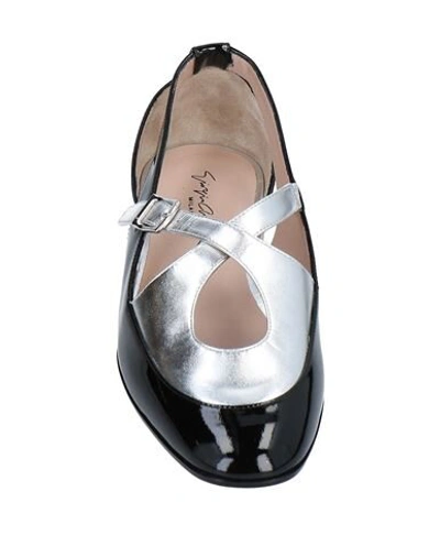 Shop Giorgio Armani Ballet Flats In Silver