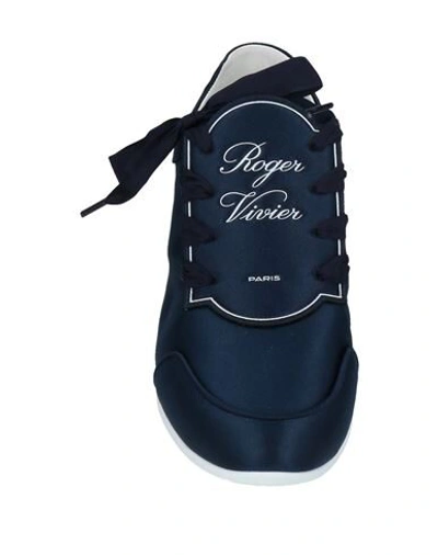 Shop Roger Vivier Woman Sneakers Midnight Blue Size 5.5 Textile Fibers