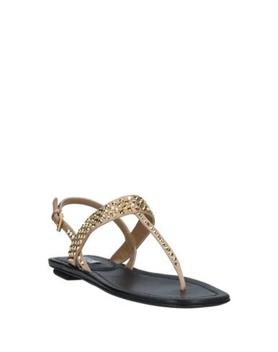 Shop Prada Toe Strap Sandals In Gold