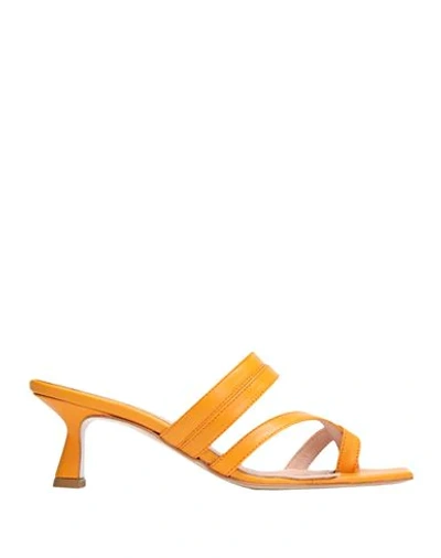 Shop 8 By Yoox Leather Almond Toe-post Sandal 50 Woman Thong Sandal Apricot Size 8 Ovine Leather In Orange
