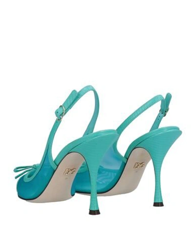 Dolce & Gabbana Leather And Mesh Pointed-toe Slingback Heel In Blue