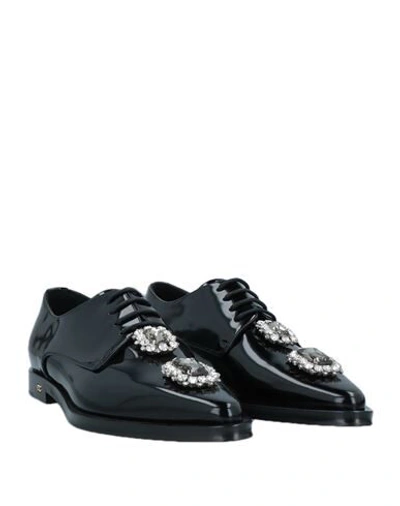 Shop Dolce & Gabbana Woman Lace-up Shoes Black Size 7.5 Soft Leather