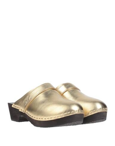 Shop Celine Woman Mules & Clogs Gold Size 10 Soft Leather