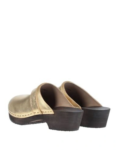 Shop Celine Woman Mules & Clogs Gold Size 10 Soft Leather