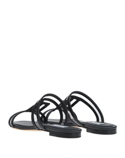 Shop Tod's Woman Sandals Black Size 6 Soft Leather, Plastic