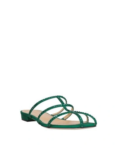 Shop Giannico Woman Sandals Green Size 6 Textile Fibers