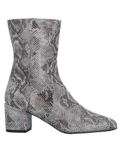 Shop Patrizia Pepe Woman Ankle Boots Light Grey Size 6 Soft Leather