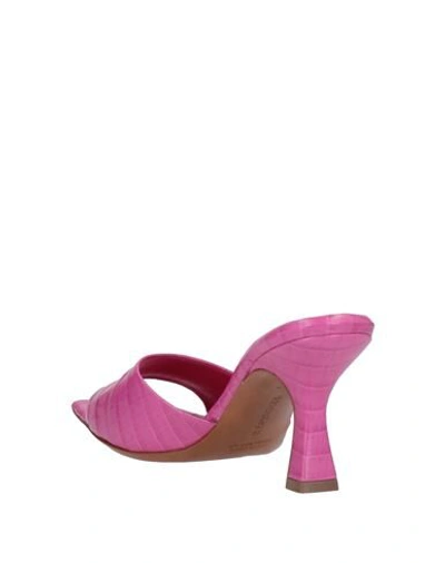 Shop Aldo Castagna Woman Sandals Fuchsia Size 10.5 Soft Leather In Pink